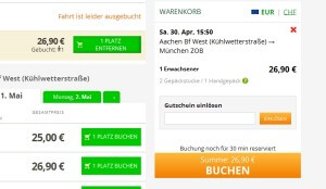 FlixBus Gutschein einlösen